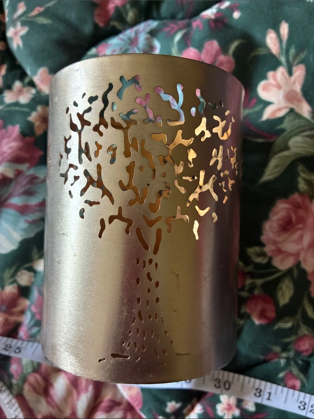 Tree Cutout Metal Votive Holders - Pair